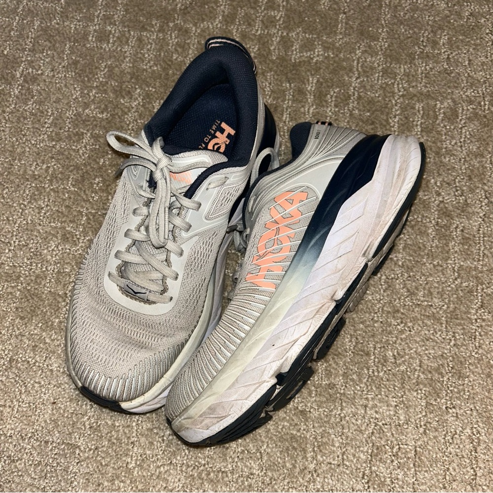 Hoka Bondi 8 Grey Shoes Sneakers